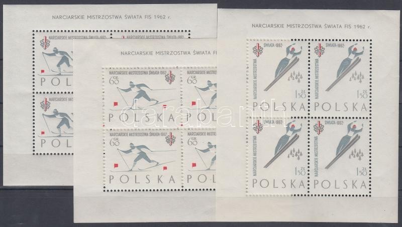 ** 1962 Északi Sí VB. Kisívsor Mi 1294-1296 C (kisívek 1-2 Sarka Megtörve) - Sonstige & Ohne Zuordnung