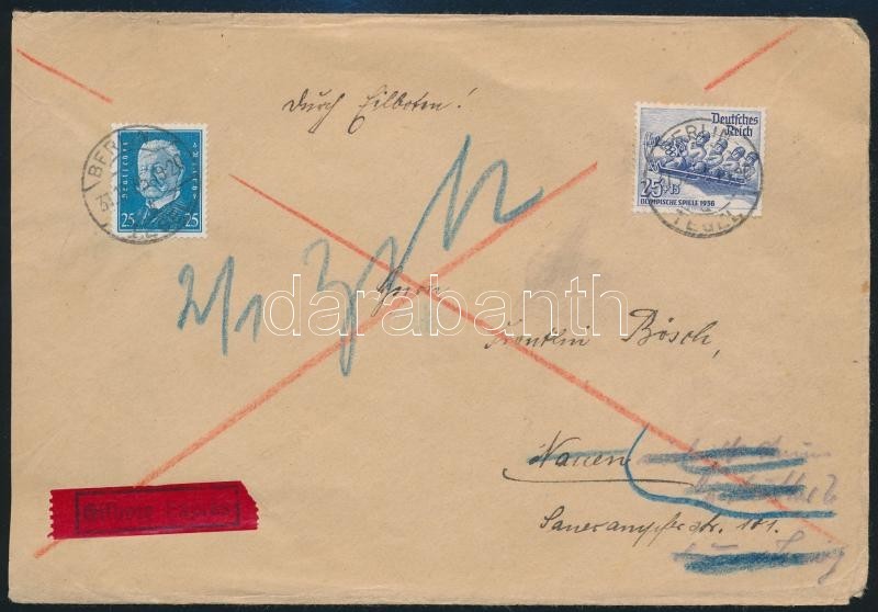 1935 Expressz Levél Téli Olimpia Bélyeggel / Express Cover - Sonstige & Ohne Zuordnung