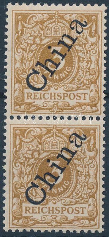 ** Kína 1898 Mi 1 IIb Pár / Pair. Signed: Hoffmann - Sonstige & Ohne Zuordnung