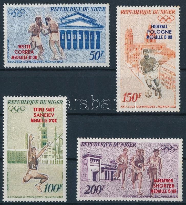 ** 1972 Olimpiai Aranyérmesek Sor Felülnyomással Mi 348-351 - Sonstige & Ohne Zuordnung