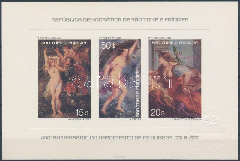 ** 1977 Rubens Festmények Delux Kisívpár Mi 452-457 + Delux Blokk 459 - Sonstige & Ohne Zuordnung