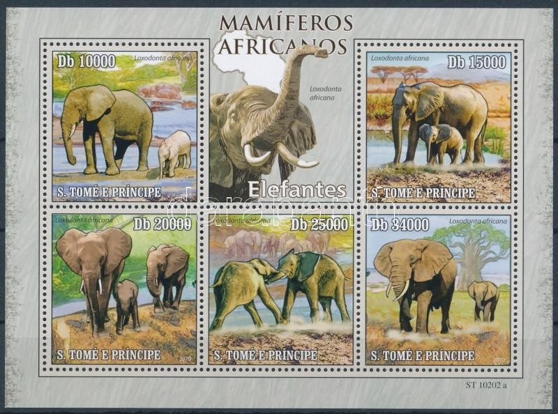** 2010 Emlősök: Elefántok Kisív Mi 4464-4468 - Sonstige & Ohne Zuordnung
