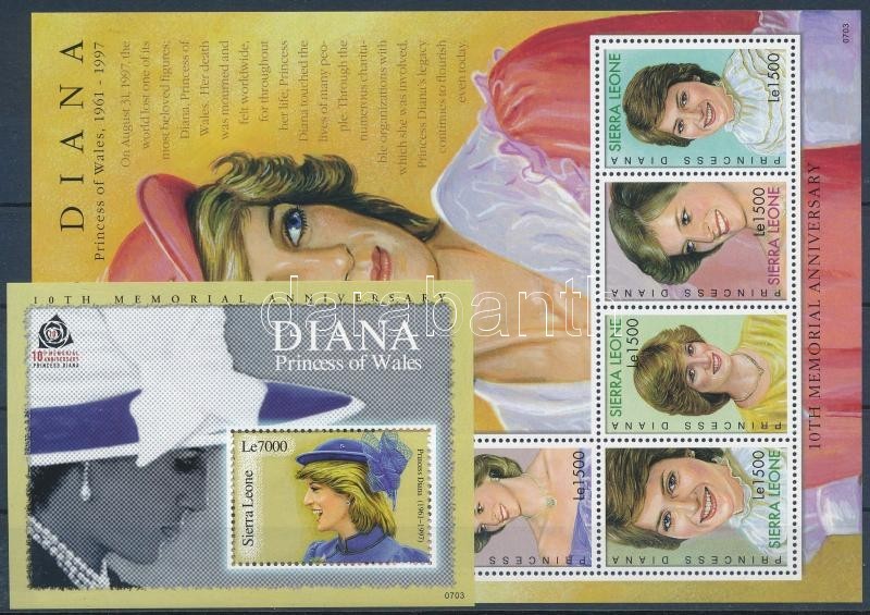 ** 2007 Diana Hercegnő Emlékére Kisív + Blokk Mi 4985-4990 + 632 - Sonstige & Ohne Zuordnung