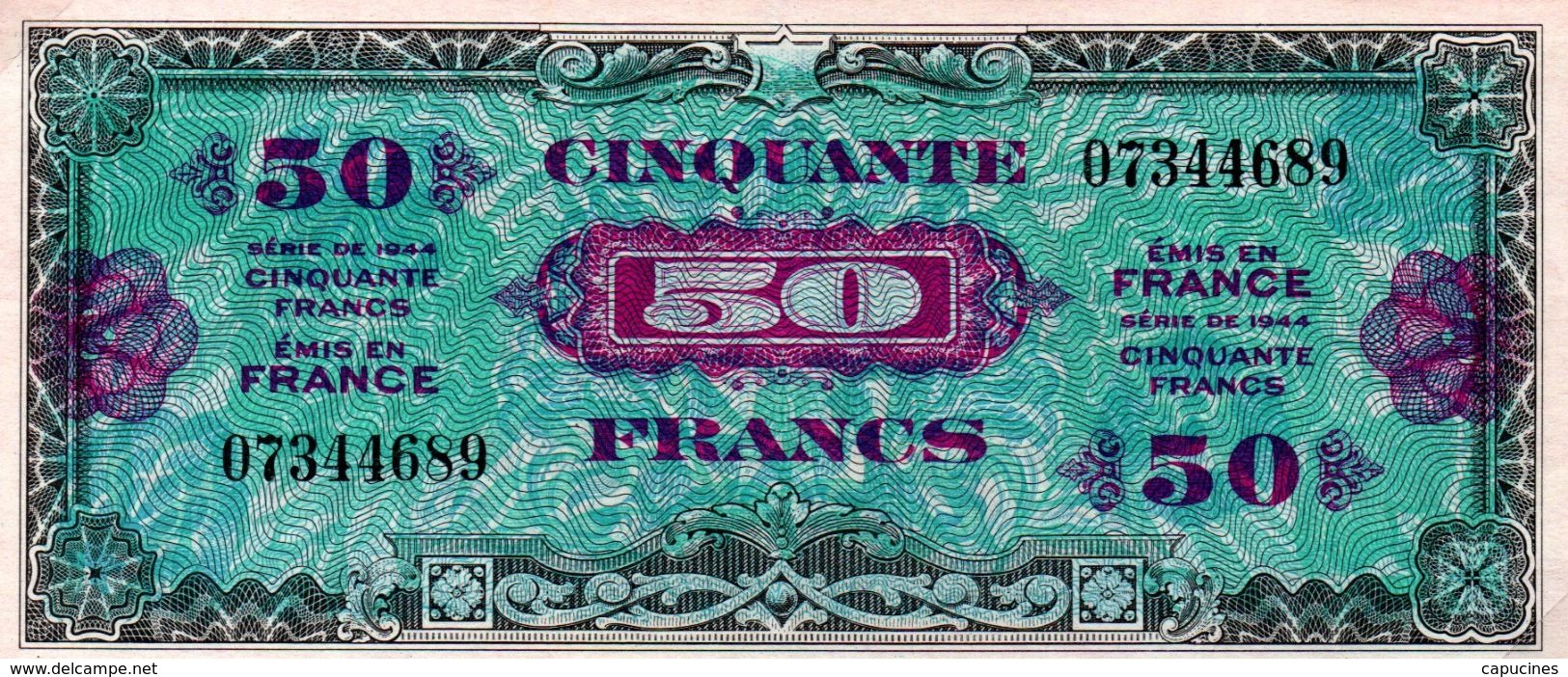 50F "Verso DRAPEAU" - Type 1944) - (SPL) - 1945 Verso Francés