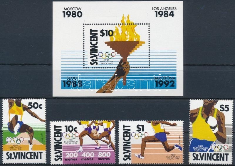 ** 1988 Nyári Olimpia Sor Mi 1130-1133 + Blokk Mi 60 - Sonstige & Ohne Zuordnung