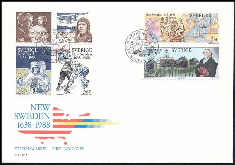 1988 Svédország Alapítása Sor Mi 1473-1478 FDC-n - Other & Unclassified