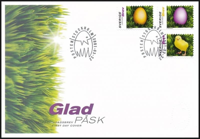 2001 Húsvét öntapadós Sor Mi 2221-2223 FDC-n - Sonstige & Ohne Zuordnung