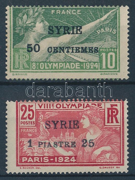 * 1924 Nyári Olimpia: Párizs (I.) Felülnyomással / Summer Olympics (I.) With Overprint Mi 227-228 - Altri & Non Classificati