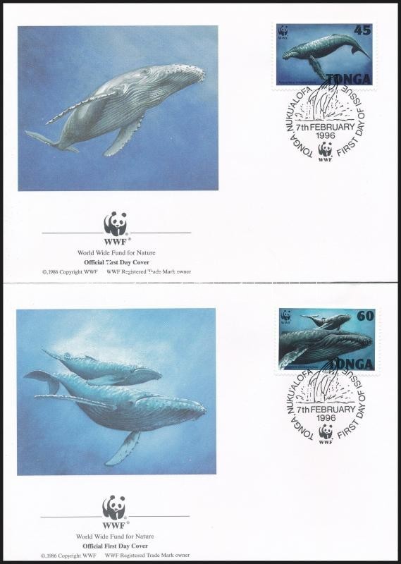 1996 WWF: Hosszúszárnyú Bálna Sor Mi 1400-1403 4 Db FDC-n - Sonstige & Ohne Zuordnung