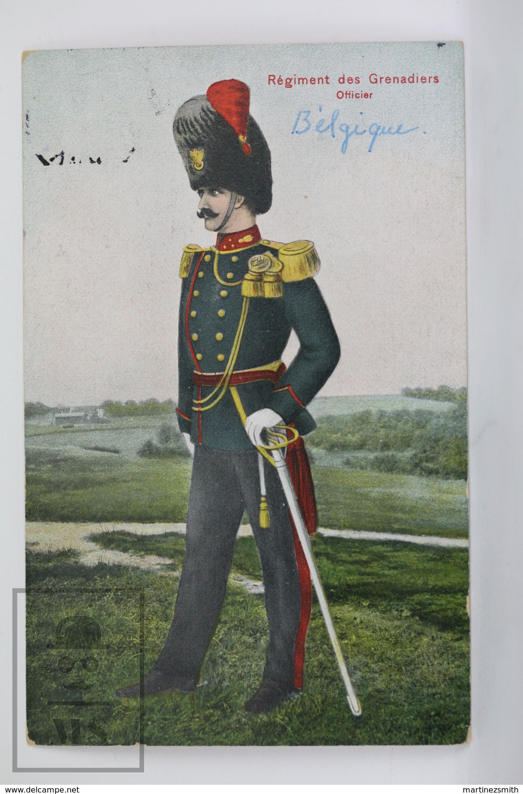 Old Postcard Belgium - Soldier - Regiment Des Grenadiers - Officier - Fiorent - Van Hove - Berchem. Anvers - Guerra 1914-18