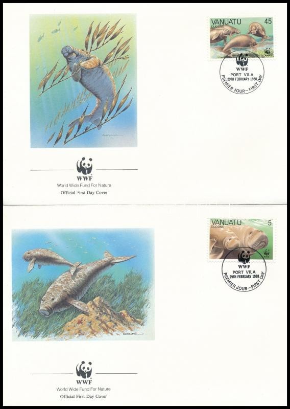 1988 WWF: Dugong Sor Mi 782-785 4 Db FDC-n - Sonstige & Ohne Zuordnung