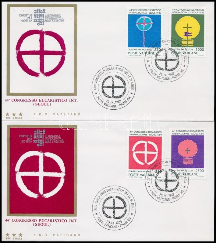 1989 Nemzetközi Eucharisztikus Kongresszus, Szöul Sor Mi 984-987 2 Db FDC-n - Sonstige & Ohne Zuordnung