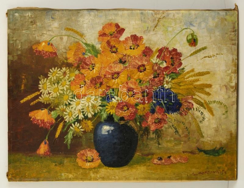Markovits István (1892-)? Virágcsendélet. Olaj, Vászon, Jelzett, 60×80 Cm - Sonstige & Ohne Zuordnung