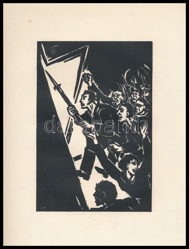 Frans Masereel (1889-1972): Harc. Fametszet, Papír, Jelzett A Fametszeten, 16×11 Cm - Sonstige & Ohne Zuordnung