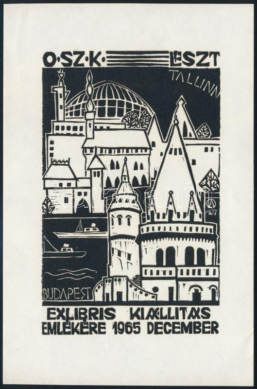 Olvashatatlan Jelzéssel: Ex Libris Kiállítás 1965. Klisé, Papír, 18x12 Cm - Altri & Non Classificati