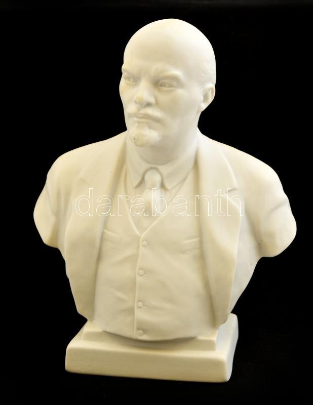 Lenin Büszt, Biszkvit Porcelán, Jelzés Nélkül, Apró Foltokkal, M: 17 Cm - Sonstige & Ohne Zuordnung