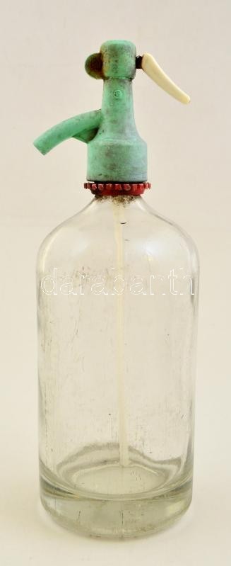 Retró Szódásüveg, Kopásokkal, M: 31,5 Cm - Glas & Kristall