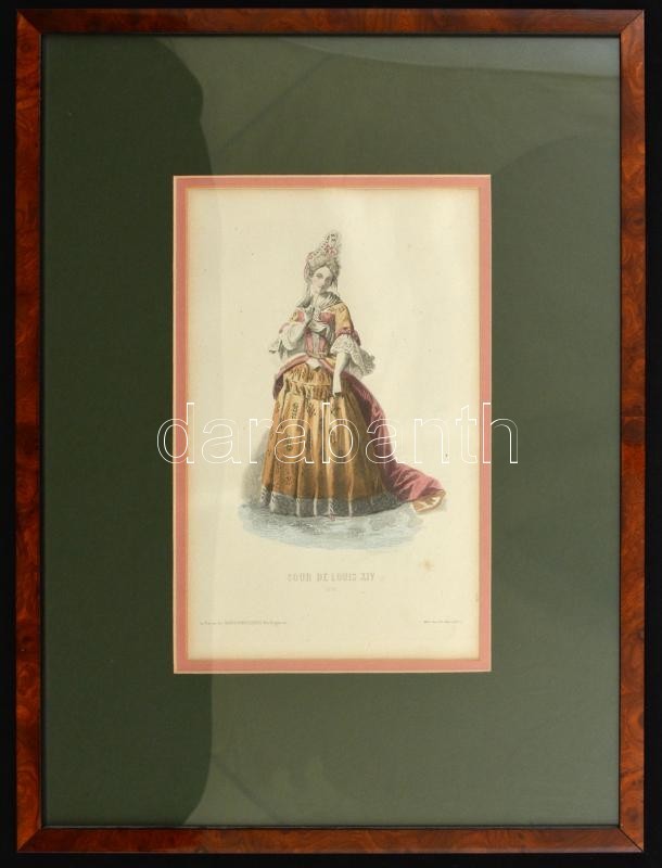 XIX: Sz. Eleji Divat Metszet Igényes, üvegezett Keretben / XIXth Century Fashion Etching In Glazed Frame 36x48 Cm - Sonstige & Ohne Zuordnung