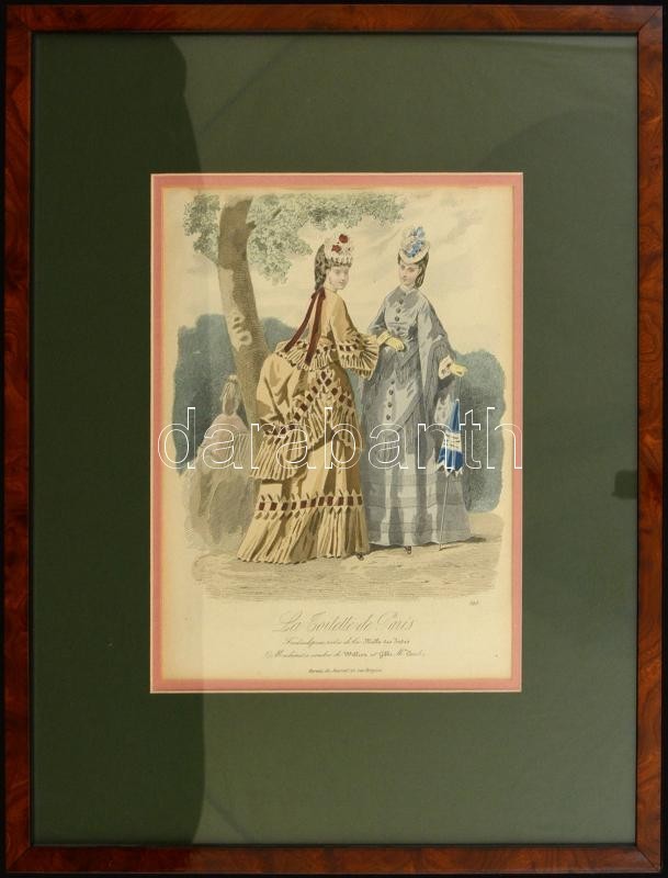 XIX: Sz. Eleji Divat Metszet Igényes, üvegezett Keretben / XIXth Century Fashion Etching In Glazed Frame 36x48 Cm - Sonstige & Ohne Zuordnung