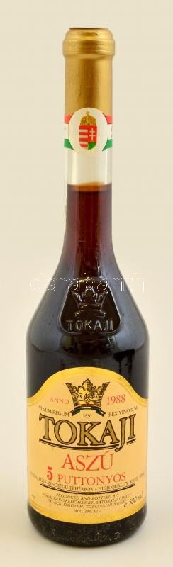 1988 Tokaji Aszú Fehérbor, 5 Puttonyos, 0,5 L - Sonstige & Ohne Zuordnung