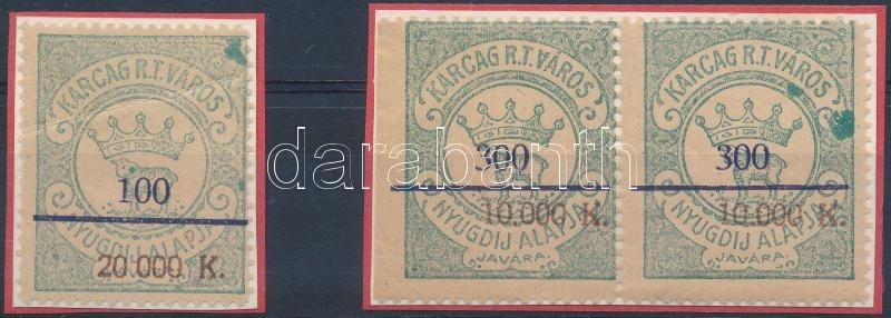 1925 Karcag R.T.V. Okirati 3 Db 2 Klf Illetékbélyeg (3.300) - Ohne Zuordnung