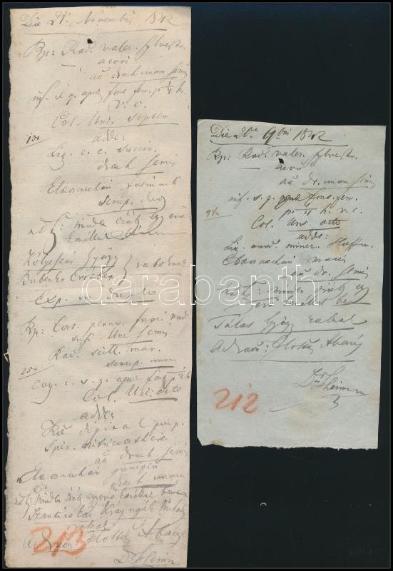 1842 Abaúj Vármegyei Börtönkórház Orvosának Receptjei Rabok Receptjei, 2 Db, Dr. Heim Aláírással. - Ohne Zuordnung