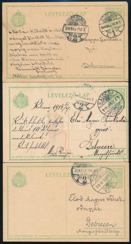 1914 3 Db Az Első Magyar Fészekodúgyár Részére Küldött Levelezőlap Hivatalos ügyekben - Ohne Zuordnung