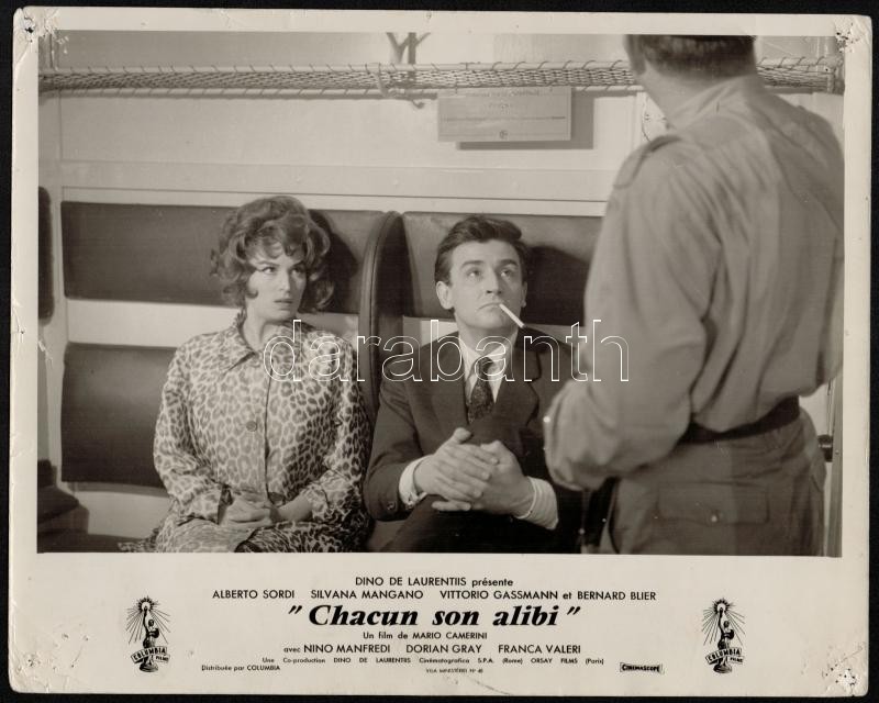 1960 Vittorio Gassmann és  Silvana Mangano A 'Chacun Son Alibi',c. Filmben 24x30,5 Cm - Sonstige & Ohne Zuordnung