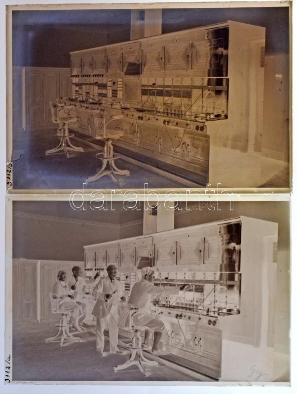 1935 Gyöngyös, Távbeszélő Központ, 2 Db Vintage üveglemez Negatív, Kerny István (1879-1963) Hagyatékából, 9x12 Cm - Sonstige & Ohne Zuordnung