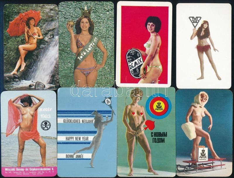 1971-1984 Csajos, Erotikus Kártyanaptárak, 8 Db - Werbung