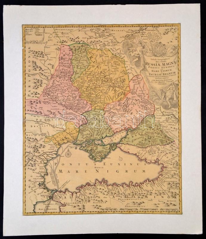 1720 Johann Baptist Homann: Oroszország és A Fekete Tenger Környékének Térképe. Tabula Geographica Qua Pars Russiae Magn - Sonstige & Ohne Zuordnung