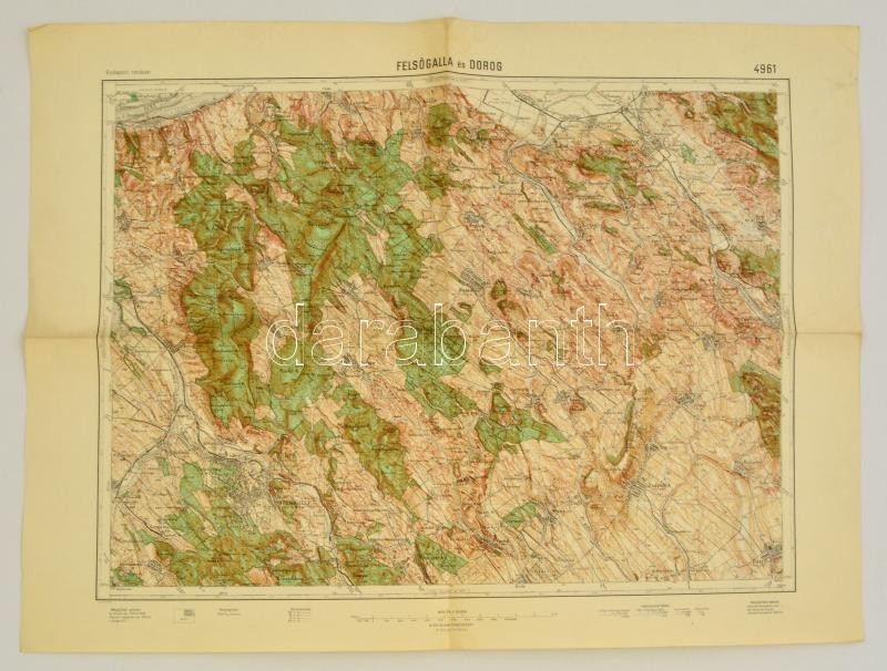 Cca 1931 Felsőgalla és Dorog Környéke, 1:75000, M. Kir. Állami Térképészet, 47×63 Cm - Sonstige & Ohne Zuordnung