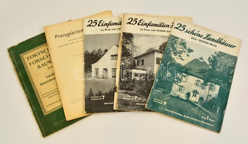 Cca 1930-1940 Vegyes Német Nyelvű építészettel Kapcsolatos Nyomtatványok, 6 Db: 

1933-1937 Neunzeitliches Bauwesen Hera - Ohne Zuordnung