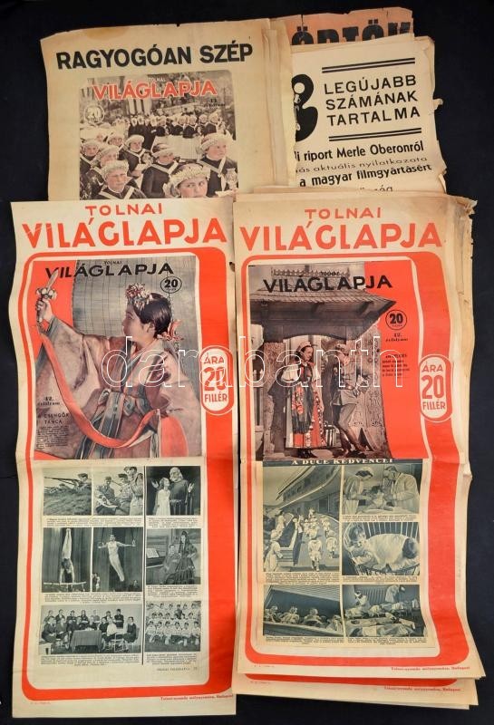 Cca 1930 Óriási újságplakát Gyűjtemény. Az újságosbódékra Kiragasztott, Nagyrészt A Tolnai Világlapja Különböző Számait  - Sonstige & Ohne Zuordnung