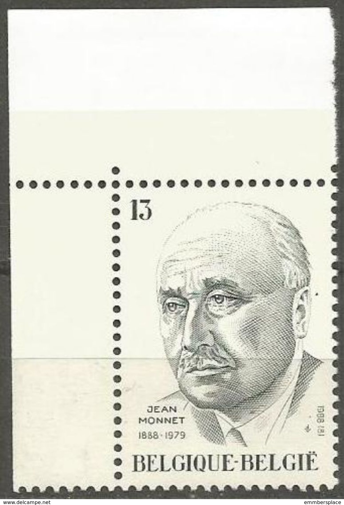 Belgium - 1988 Jean Monnet  MNH **    Sc 1294 - Nuevos