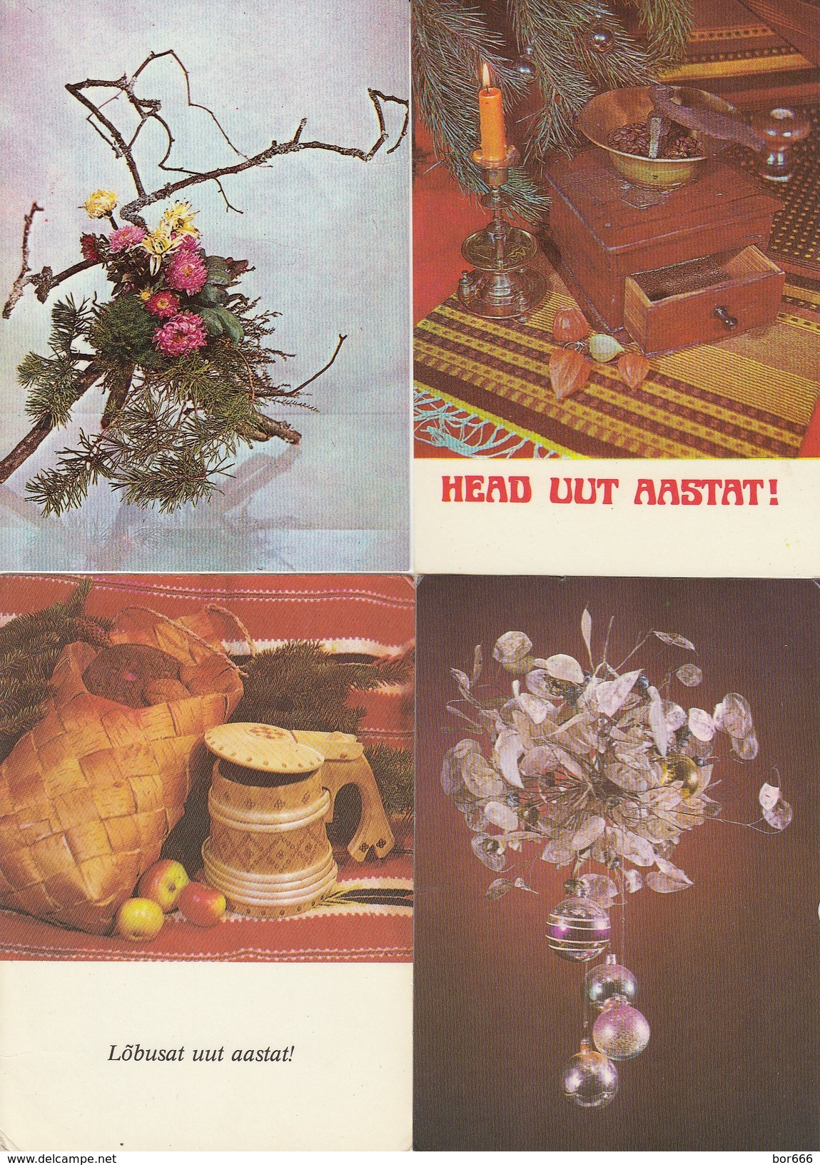 GOOD ESTONIA Four Postcards 1982/85 - Happy New Year - Estonia