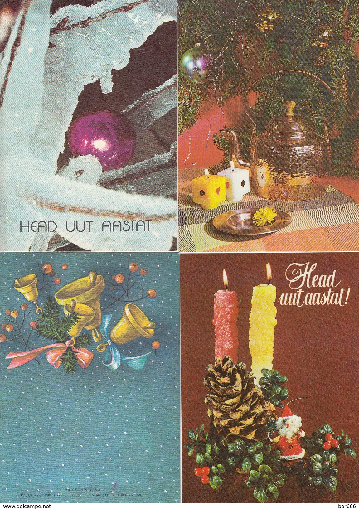 GOOD ESTONIA Four Postcards 1982/90 - Happy New Year - Estonia