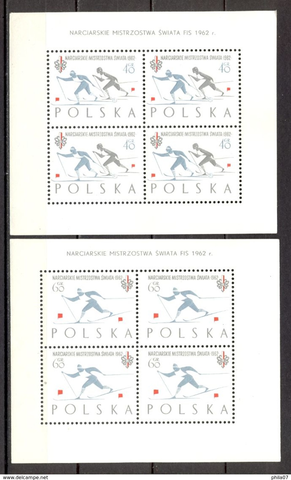 Poland - 1962, SWIATA FIS, Two Blocks, Sheet And Series, All MNH. / See Scans, 5 Scans - Neufs