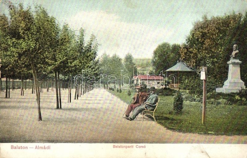 T2/T3 Balatonalmádi, Balaton Parti Corsó, Szobor. Balázsovich Gyula Fényképész Kiadása  (fl) - Ohne Zuordnung