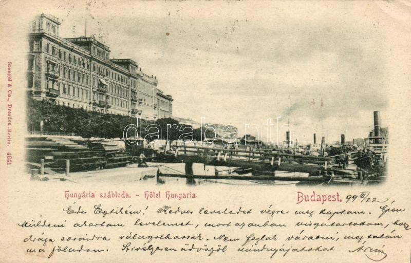 T2/T3 1899 Budapest V. Hungária Szálloda, Gőzhajók  (EK) - Ohne Zuordnung