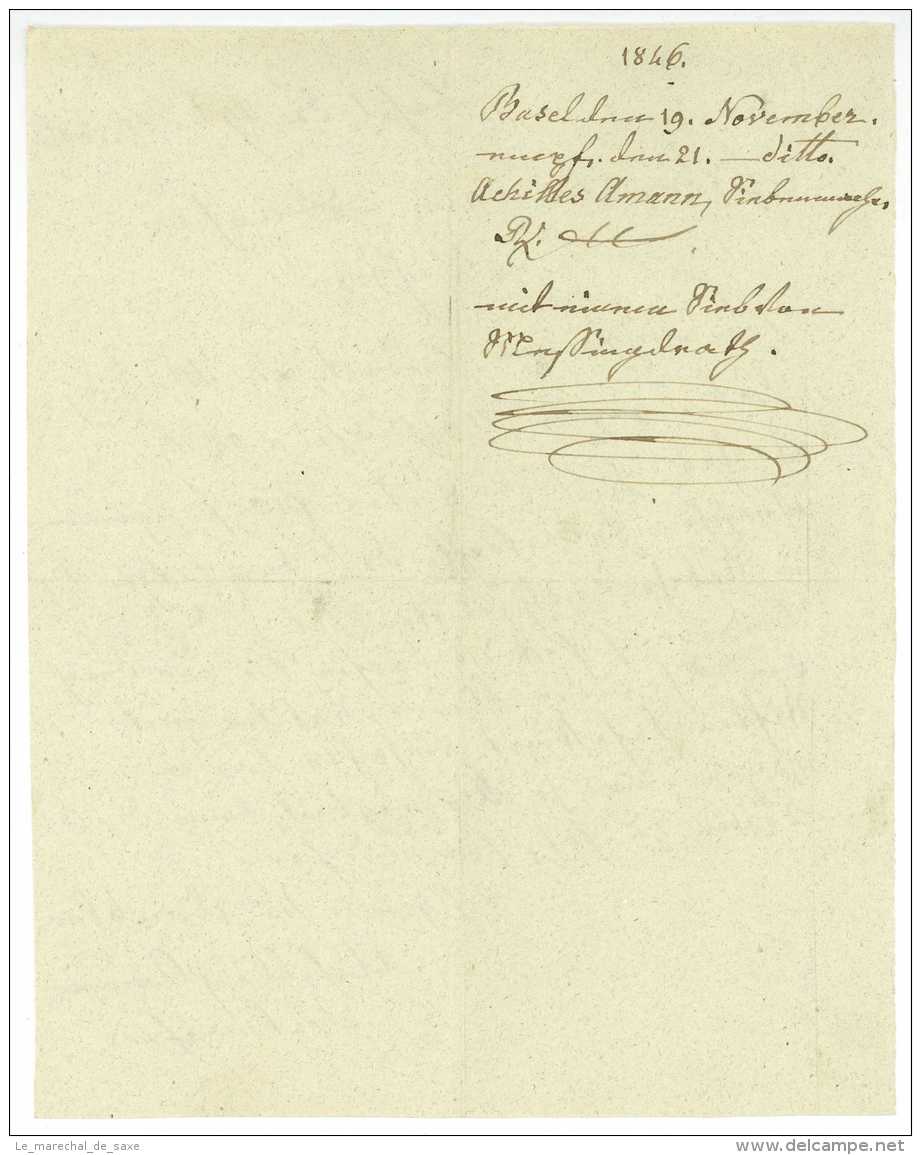 Schweiz BASEL 1846 SIEBMACHER-Rechnung Für Crispin Dusser In Schwyz - Switzerland