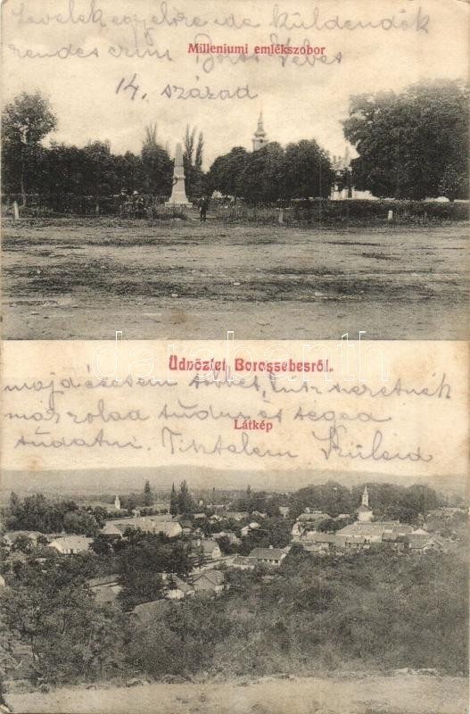 T3 Borossebes, Sebis; Milleniumi Emlékszobor, Látkép / Monument, Panorama View (EB) - Ohne Zuordnung