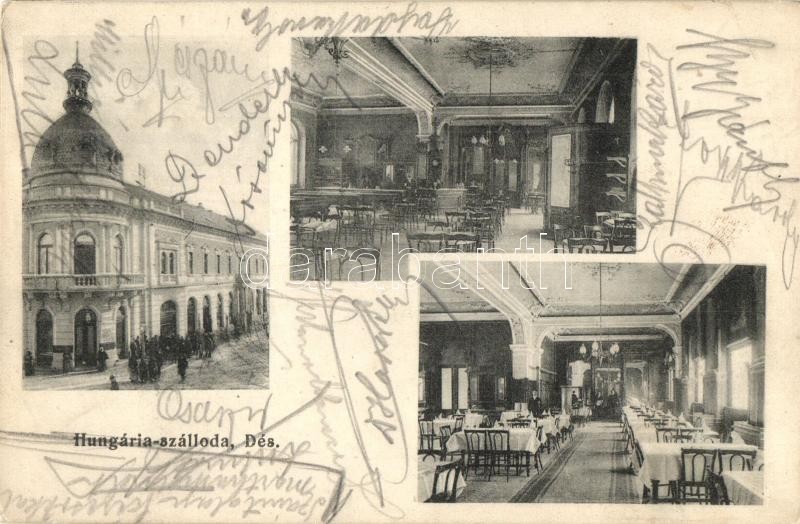 T2/T3 Dés, Dej; Hungária Szálloda, Belsők / Hotel Interior And Exterior View (EK) - Ohne Zuordnung