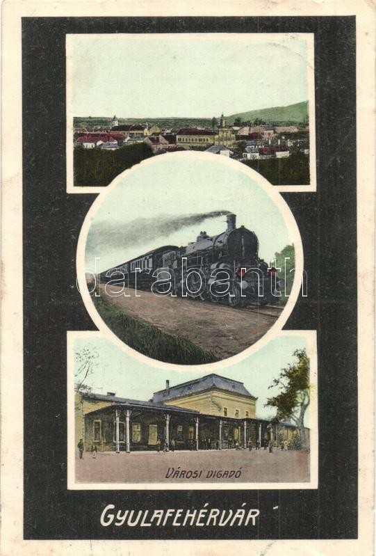 T2 Gyulafehérvár, Karlsburg, Alba Iulia; Városi Vigadó, Gőzmozdony / Redoute, Locomotive, Train - Ohne Zuordnung