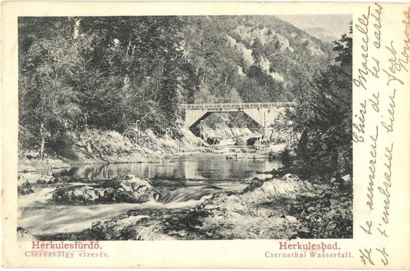 T2/T3 Herkulesfürdő, Baile Herculane; Valea Cernei / Cserna-völgyi Vízesés Híddal / Valley, Waterfall, Bridge (EK) - Ohne Zuordnung