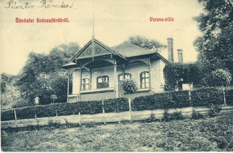 T2/T3 Kolozsfürdő, Baile Cojocna; Veress Villa. W.L. Bp. 1580. / Villa  (EK) - Ohne Zuordnung