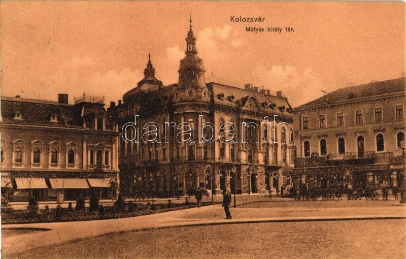 T2 Kolozsvár, Cluj;  New York Szálloda, Mátyás Király Tér, Tauffer Dezső, Schuster Emil és Jeszenszky Ferenc üzlete, Doh - Ohne Zuordnung