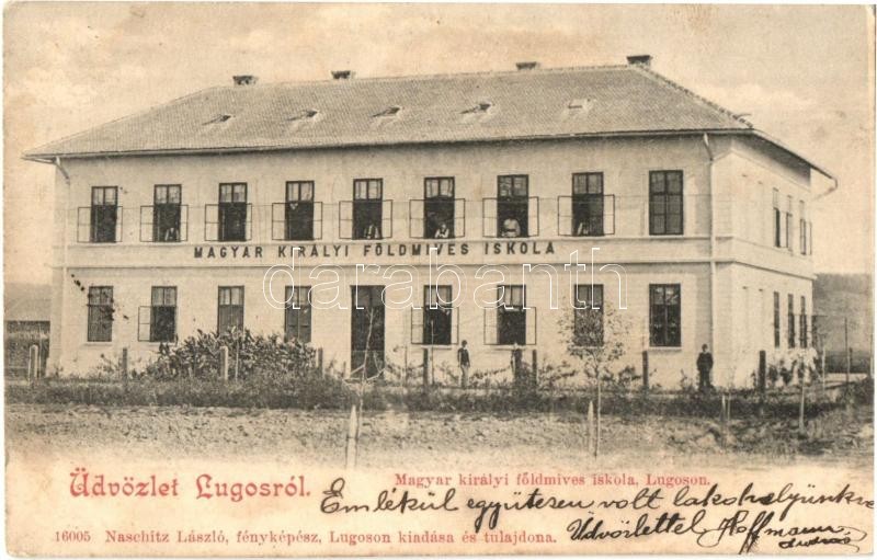 T2/T3 Lugos, Lugoj; Magyar Királyi Földmíves Iskola. Naschitz László Fényképész Kiadása / Farming School  (fl) - Ohne Zuordnung