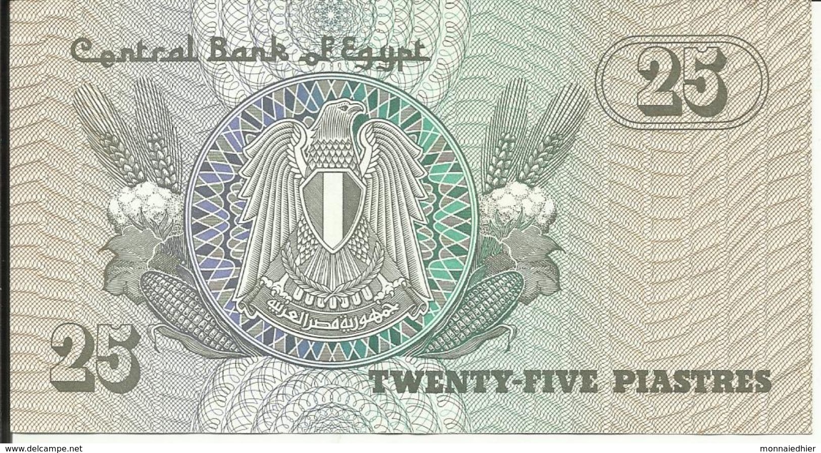 EGYPTE , 25 Piastres , N° World Paper Money : 54 - Egipto