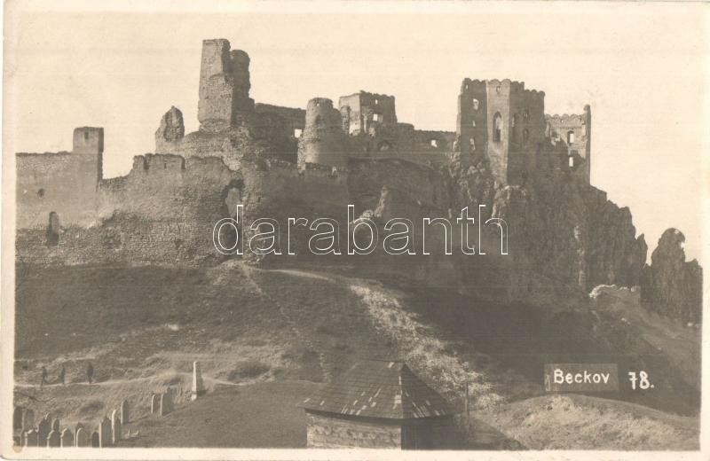 ** T2 Beckó, Beckov; Várrom, Zsidó Temető / Castle Ruins, Jewish Cemetery, Foto Tátra - Ohne Zuordnung